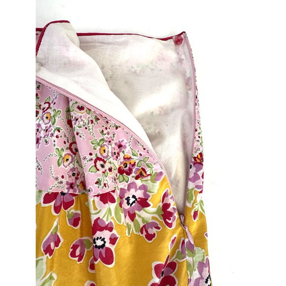 Tommy Hilfiger Maxi Skirt 12 Tiered-Ruffles Colorful Floral Silk Cotton Lined - Picture 4 of 13
